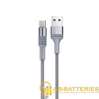 Кабель Borofone BX21 USB (m)-microUSB (m) 1м 2.4A нейлон серый (1/648)