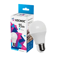 Лампа светодиодная Космос A60 E27 15W 4500К 200-240V груша матовая (1/10/80)