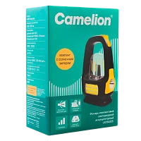 Фонарь туристический Camelion LED56325 LED+флм+COB от аккумулятора Type-C 3 режима черный желтый (1/