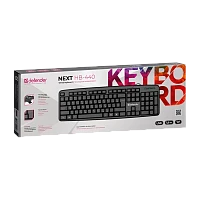 Клавиатура проводная Defender HB-440 Next классическая USB 1.8м черный (1/20)