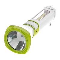 Фонарь туристический Космос 7035 5W 1LED+COB от аккумулятора прямая подзарядка зеленый (1/35/70)