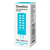 Лампа светодиодная Sweko JCD G4 7W 4000К 230V "Кукуруза" (1/10/100)