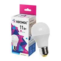 Лампа светодиодная Космос A60 E27 11W 3000К 200-240V груша матовая (1/10/80)