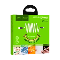 Кабель HOCO X21 Plus USB (m)-Lightning (m) 1м 2.4A силикон черный желтый (1/28/168)