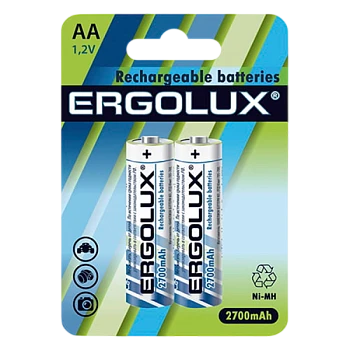 Аккумулятор бытовой Ergolux HR6 AA BL2 NI-MH 2700mAh (2/24/384)