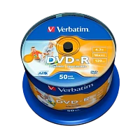 Диск DVD-R Verbatim 4.7GB 16x 50шт. bulk (50/300)