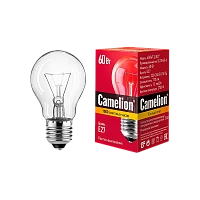 Лампа накаливания Camelion E27 60W 220-240V груша прозрачная (1/100)