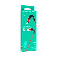 Кабель Borofone BX32 USB (m)-microUSB (m) 1м 2.4A нейлон красный (1/360)