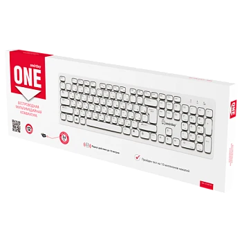 Клавиатура беспроводная Smartbuy 252 ONE классическая USB белый (1/20)