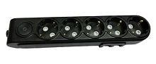 Колодка Makel 5р.С/З с выкл. черный N5310100 (1/12)