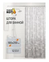 Штора для ванной Рыжий кот 180х200см EVA 3D Эффект Геометрия SC-EV-03