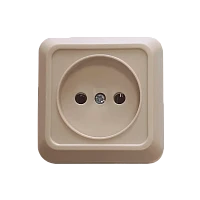 Розетка Прогресс Fit 1гн. 10A Б/З ABS + Керамика бежевый (1/10/200)