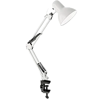 Светильник настольный Ultraflash UF-312P 60W 230V E27 струбцина белый (1/20)