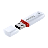 Флеш-накопитель Smartbuy Crown Compact 32GB USB2.0 пластик белый 