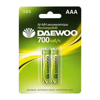 Аккумулятор бытовой Daewoo HR03 AAA BL2 NI-MH 700mAh (2/20/100)