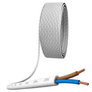 Кабель электрический ЭРА ШВВП 2 х 0.75 кв.мм белый ГОСТ бухта 100м (цена за 1м.)