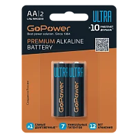 Батарейка GoPower ULTRA LR6 AA BL2 Щелочная 1.5V (2/20/240)