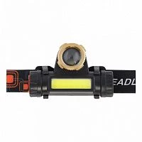 Фонарь налобный Smartbuy SBF-HL038 3W 3COB от аккумулятора IPX3 2 режима черный