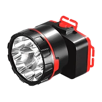 Фонарь налобный Спутник AFH728 3W LED от аккумулятора 2 режима черный красный