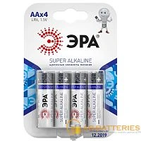 Батарейка ЭРА Super LR6 AA BL4 Alkaline 1.5V (4/80/640/20480)