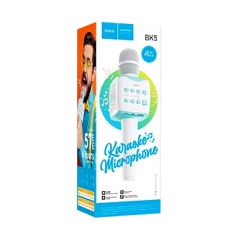Микрофон HOCO BK5 динамический 72 дБ bluetooth 5.0 microSD голубой (1/30)