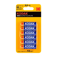 Батарейка Kodak MAX LR6 AA BL4+2 Alkaline 1.5V (6/72/288)