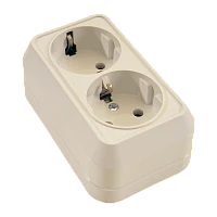 Розетка Makel Siva Ustu 2гн. 16A С/З кремовый 45282 (1/10)