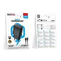 Сетевое З/У Borofone BAS71A 1USB 2.1A с кабелем Type-C черный (1/20/120)