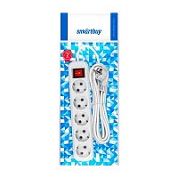 Удлинитель Smartbuy 5р.С/З 16A 5.0м с выкл. ПВС 3x1мм² белый