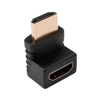 Переходник GoPower HDMI (m)-HDMI (f) угловой 4K 60Hz черный в пакете (1/500)