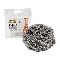 Губка для посуды Рыжий кот "Спираль" 70х70х30мм металлическая (1/50)