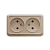 Розетка Прогресс Fit 2гн. 10A Б/З ABS + Керамика бежевый (1/10/200)