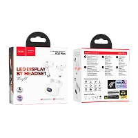 Наушники внутриканальные HOCO EQ2 Plus bluetooth 5.4 с микр. дисплей белый (1/14/140)