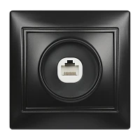 Розетка Smartbuy компьютерная RJ-45 1-местная черная "Венера"
