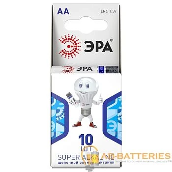 Батарейка ЭРА Super LR6 AA BL10 Alkaline 1.5V компактный (10/100/600/18000)