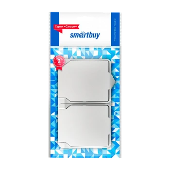 Розетка Smartbuy "Сатурн" 2гн. 16A С/З пластик с крышкой белый