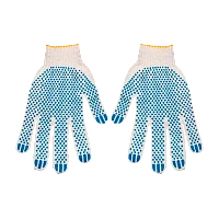 Перчатки Рыжий кот ХБ 1 пара белый синий (1/10/400)