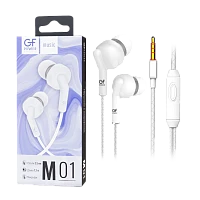 Наушники внутриканальные GFPower M01 с микр. белый (1/200)