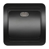 Выключатель Smartbuy 1-клавишный с индикатором 10А черный "Марс"