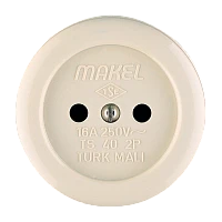 Розетка накладная Makel 1гн. Б/З 16012 (1/25)