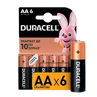 Батарейка Duracell Basic LR6 AA BL6 Alkaline 1.5V (6/60/16800)