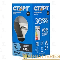 Лампа светодиодная Старт E27 7W 4000К 220-240V шар Eco матовая (1/10/100)