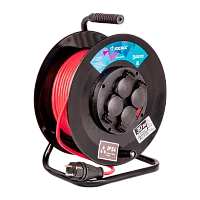 Удлинитель Космос 4р.С/З 16A 30.0м ПВС 3х2.5мм² IP54 на катушке (1)