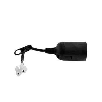 Патрон Прогресс подвесной с проводом E27 пластик черный (1/50/200)