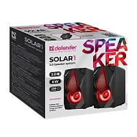 Колонки 2.0 Defender Solar 1 6W Jack 3.5мм черный (1/20)