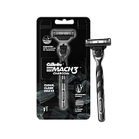 Бритва Gillette "MACH3" Bright Glow Charcoal 3 лезвия 1 кассета ENG