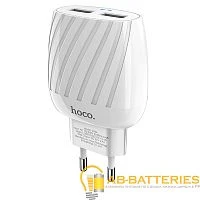 Сетевое З/У HOCO C78A 2USB 2.4A белый (1/12/120)