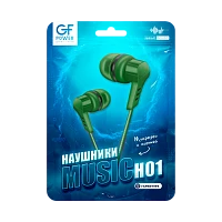 Наушники внутриканальные GFPower H01 с микр. зеленый (1/1000) 
