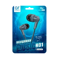 Наушники внутриканальные GFPower H01 с микр. черный (1/1000) 