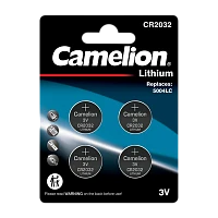 Батарейка Camelion CR2032 BL4 Lithium 3V (4/48/1152) 